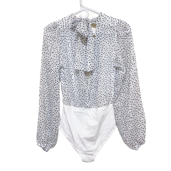 Hello Molly Chill & Drink Bodysuit - White Black Polka Dot - Picture 6 of 8